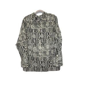 Appleseed Women’s Plus Size Button Down Blouse Size 2X Black And Tan New